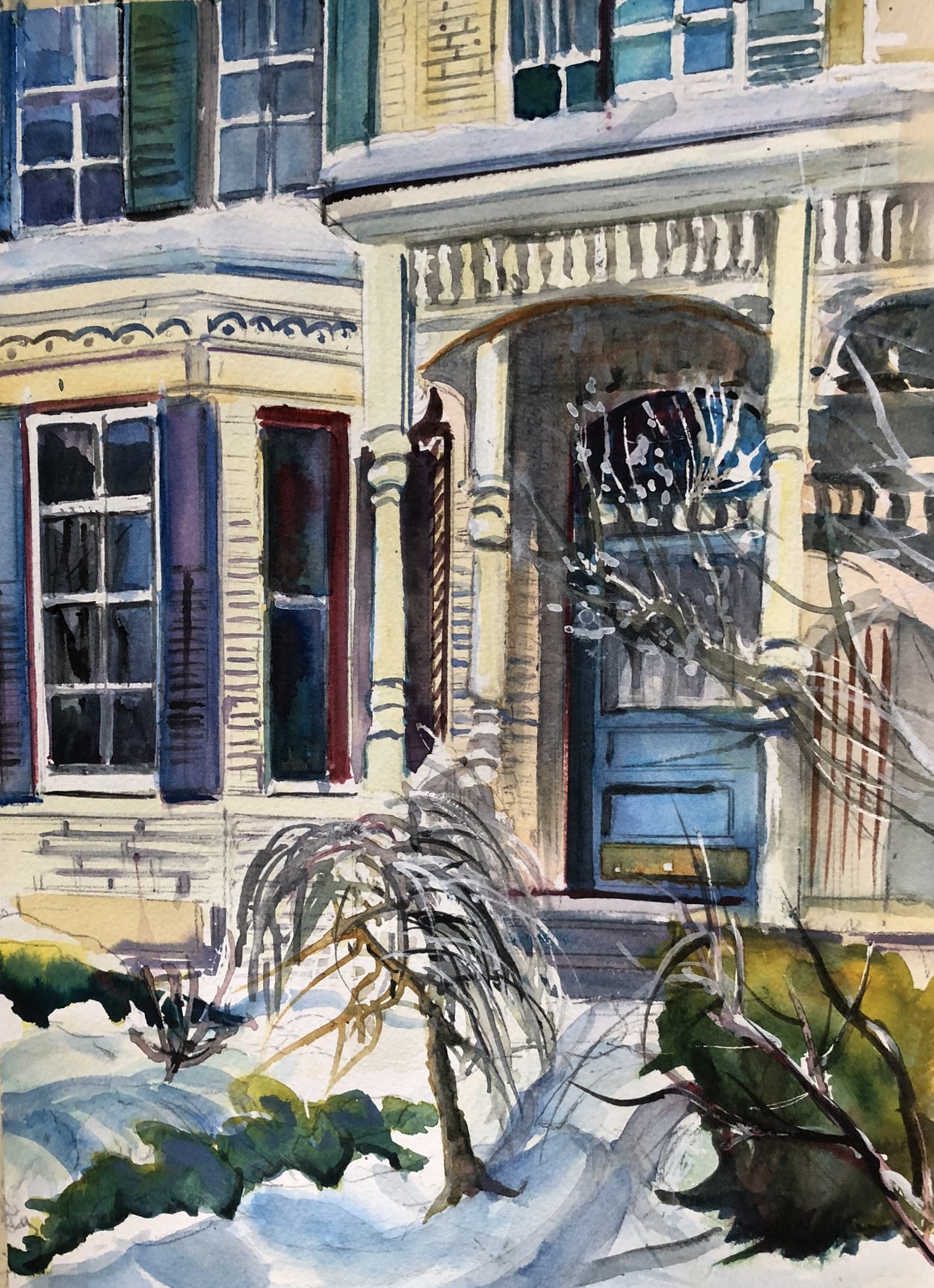 Bonnie Steinberg Award Winning Watercolour Painting Called Winter Light in Kensington Market